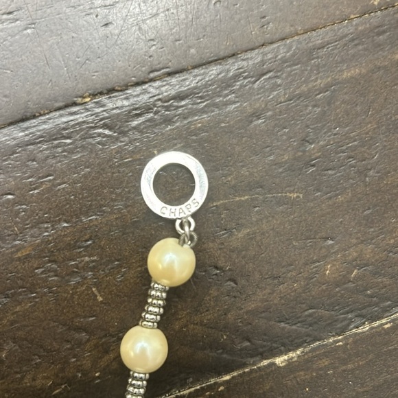 Chaps Faux Pearl & Silver Tone Beaded Necklace approx 23 inches long - Picture 4 of 5